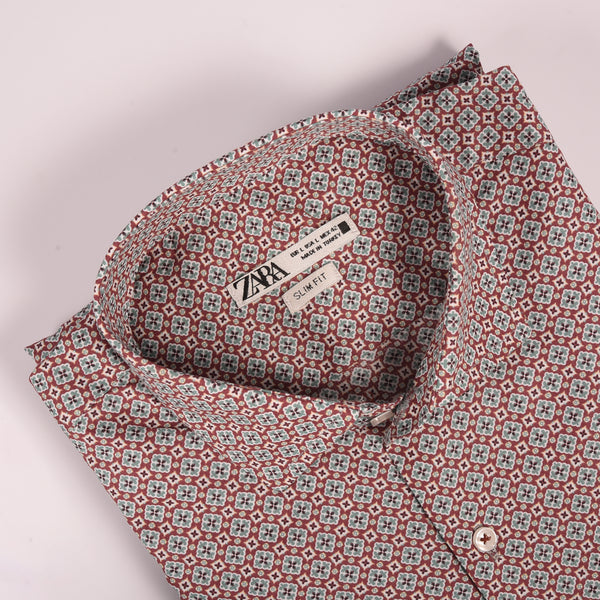 ZR Red & Green Printed Shirt